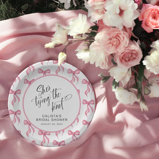Plato De Papel Está atando la ducha de novias personalizada Knot (Subido por el creador)