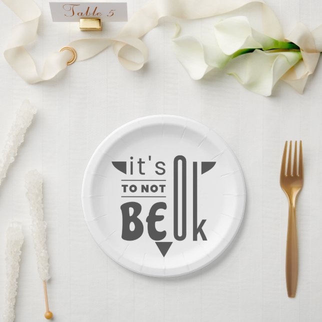 Plato De Papel Está bien no estar bien (Boda)