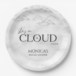 Plato De Papel Está en el cielo Bridal Shower Soñador y Elegante