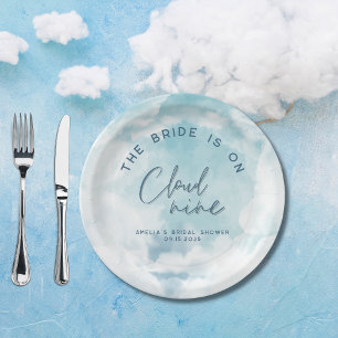 Plato De Papel Está en la nube 9 Elegant Bridal Shower Dreamy