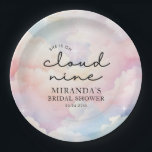 Plato De Papel Está en la nube Nueve estrellas oníricas en ducha<br><div class="desc">Está en la Nueve Estrellas Dreamy Bridal Shower Paper Plates. Elementos coincidentes disponibles.</div>