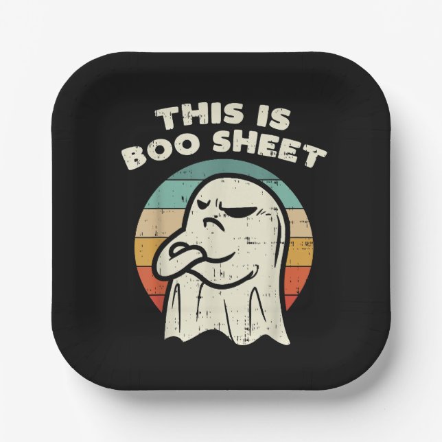 Plato De Papel Esta Es Hoja Boo Fantasma  (Anverso)