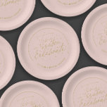 Plato De Papel Esta es la ducha de novias de invierno de temporad<br><div class="desc">'Esta es la temporada para celebrar es un plato de papel de ducha de novia de invierno de moda, con un encabezado que dice "Esta es la temporada para celebrar" en una tipografía de escritura elegante en color dorado sobre un fondo rosa pálido. Si necesitas una pieza que no esté...</div>