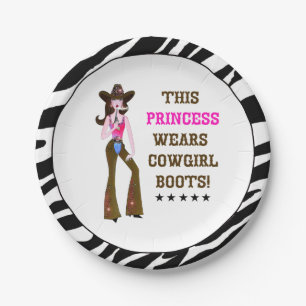 Plato De Papel ¡Esta princesa Wears Cowgirl Boots!