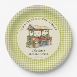 Plato De Papel Está recién salida de la ducha de novia del mercad