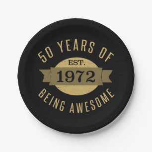 Plato De Papel Established 1972 50th Birthday