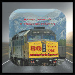 Plato De Papel Estación ferroviaria Motor 80th Birthday Party Squ<br><div class="desc">Una locomotora de trenes de ferrocarril amarillo brillante decora este plato de papel único y divertido. Aunque el valor predeterminado dice "80 años de edad", se puede personalizar fácilmente el nombre, el número de años y el evento. Elija cuadrado o redondo. ¡A los fanáticos de los ferrocarriles les les les...</div>