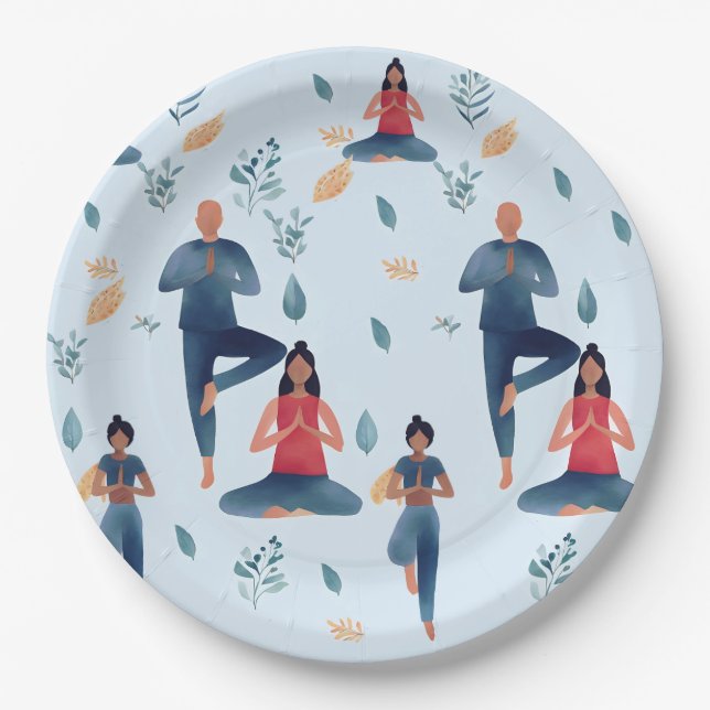 Plato De Papel Estado de ánimo de yoga  (Anverso)
