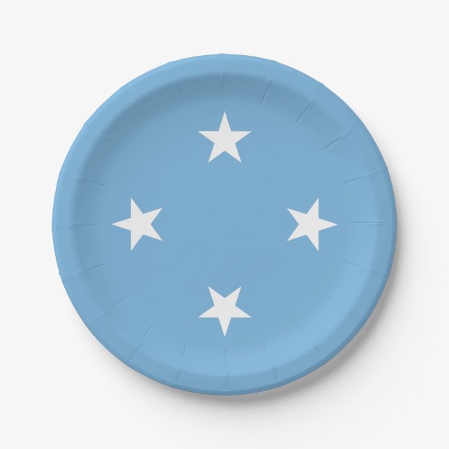 Plato De Papel Estados Federados de Micronesia Bandera (Anverso)