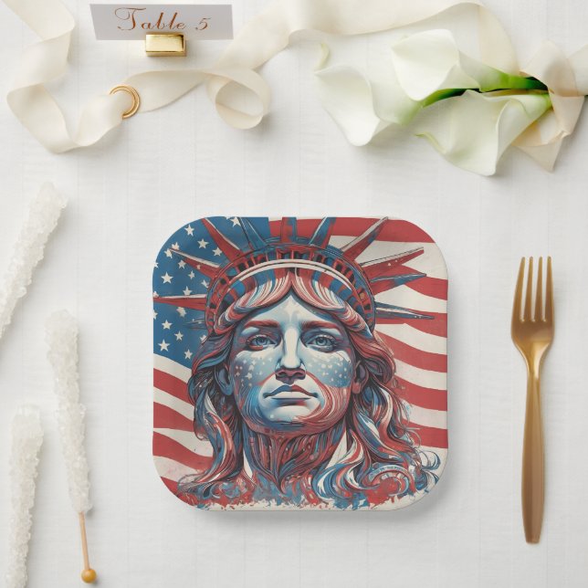 Plato De Papel Estados Unidos de verdad (Boda)