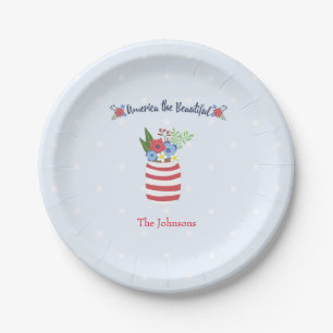 Plato De Papel Estados Unidos el hermoso 4 de julio
