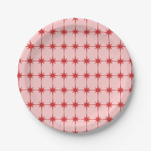 Plato De Papel Estallidos de estrellas retro modernos de mediados