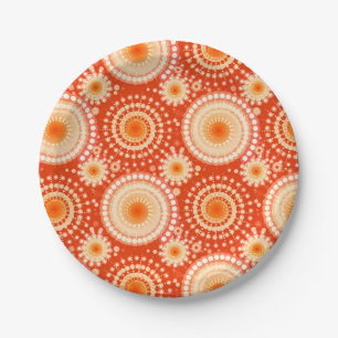 Plato De Papel Estallidos y pinzas, naranja de mandarina
