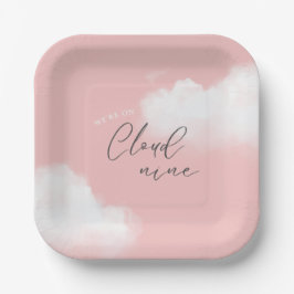 Plato De Papel Estamos en el Baby Shower de Chica Rosa Cloud 9