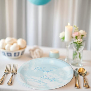 Plato De Papel Estamos en el Nueve de Nube Baby Shower