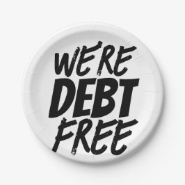 Plato De Papel Estamos libres de deudas