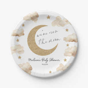 Plato De Papel Estamos Sobre La Luna Boho Celestial Baby Shower