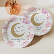 Estamos Sobre La Luna Rosa Celestial Baby Shower