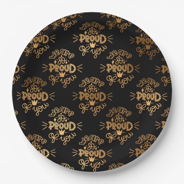 Plato De Papel Estamos TAN orgullosos de ti (Anverso)