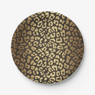 Plato De Papel Estampa de piel de animal Guepardo Leopardo Modern