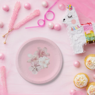 Plato De Papel Estampa floral