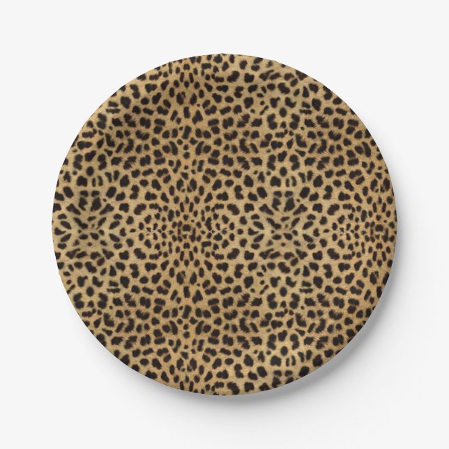 Plato De Papel Estampado de leopardo (Anverso)