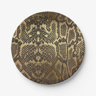 Plato De Papel Estampado de piel de serpiente elegante moderno gl