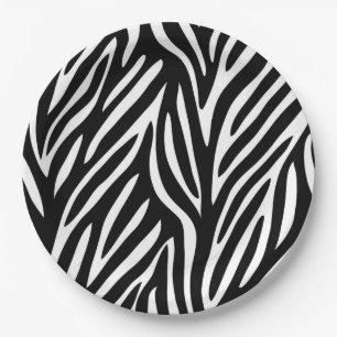 PLATO DE PAPEL ESTAMPADO DE ZEBRA