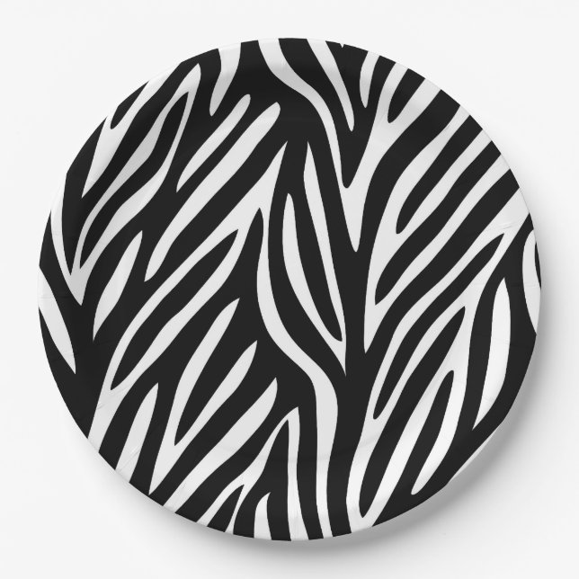 PLATO DE PAPEL ESTAMPADO DE ZEBRA (Anverso)