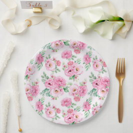 Plato De Papel Estampado floral