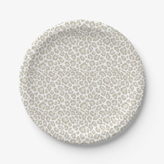 Plato De Papel Estampado leopardo poner crema (Anverso)