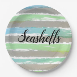 Plato De Papel Estanques de color azul gris verde