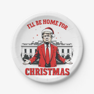 Plato De Papel Estaré en casa para los Navidades Trump Ganó Inagu