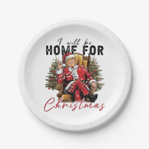 Plato De Papel Estaré en casa para Navidades el día de la inagura