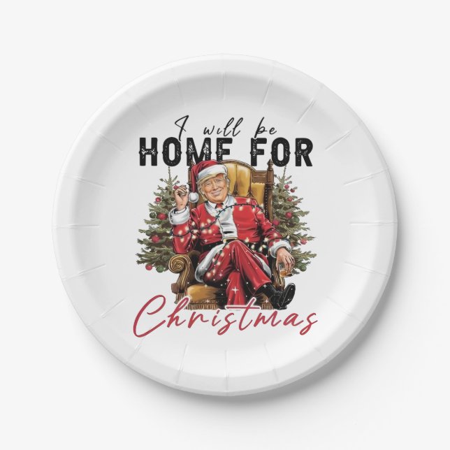 Plato De Papel Estaré en casa para Navidades el día de la inagura (Anverso)