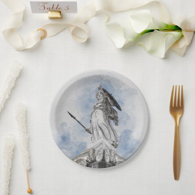 Plato De Papel Estatua clásica griega Athena (Boda)