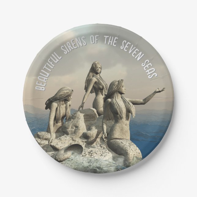 Plato De Papel Estatua de las sirvientas. Personalizada (Anverso)