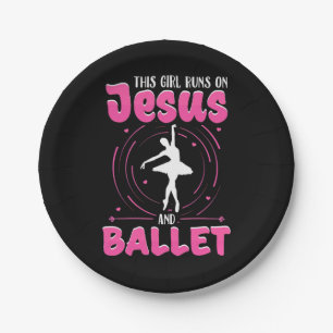 Plato De Papel Este Chica Corre Sobre Jesús Y El Baile De Ballet