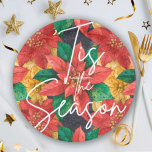 Plato De Papel Este es el feriado de los Navidades de la temporad<br><div class="desc">Esta es la temporada con letras blancas de moda sobre puntitas y hojas rojas y doradas,  estas placas de papel están disponibles en dos tamaños. Paquetes de papel y más en nuestra tienda.</div>
