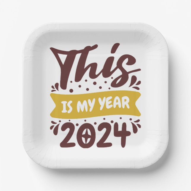 Plato De Papel Este es mi año 2024 (Anverso)