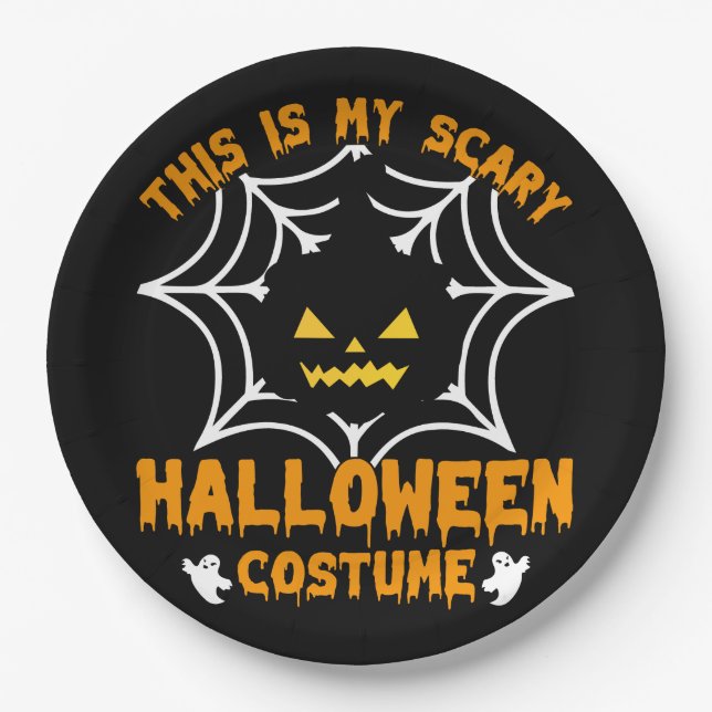 Plato De Papel Este es mi disfraz de Halloween (Anverso)