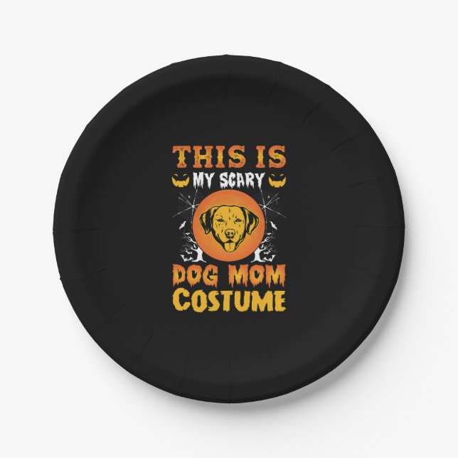 Plato De Papel Este es mi disfraz de mamá de perro asustado (Anverso)