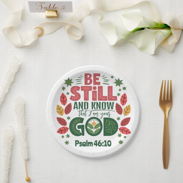 Plato De Papel Estén quietos y sepan que yo soy su Dios (Boda)