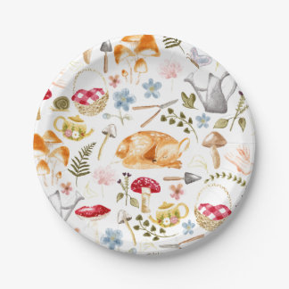 Plato De Papel Estética de Cottagecore | Acuarela