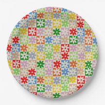 Estético Patrón de Flor a Cuadros Colorido y Audaz