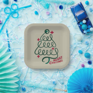Plato De Papel Estetoscopio Feliz Navidad CNA Trabajador Médico