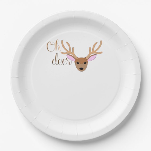 Plato De Papel Estilo artístico Oh Deer (Anverso)