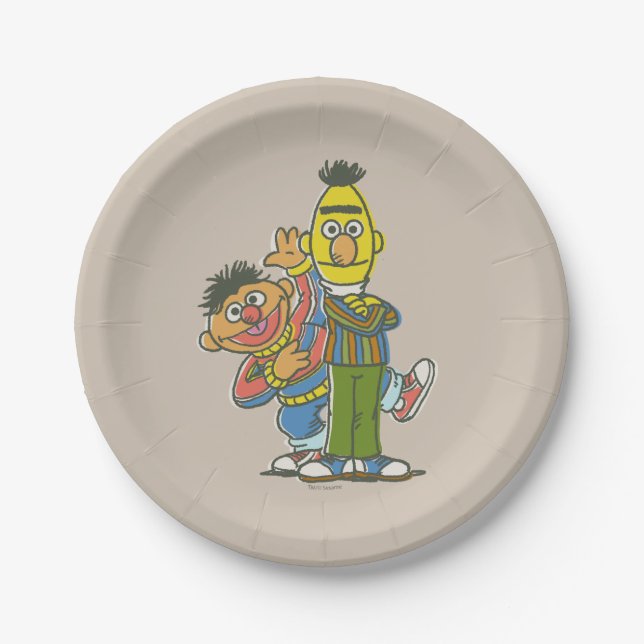 Plato De Papel Estilo clásico Bert y Ernie (Anverso)