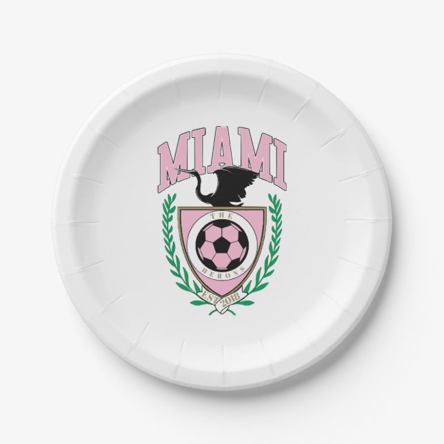 Plato De Papel Estilo de diversidad de fútbol de Miami (Anverso)