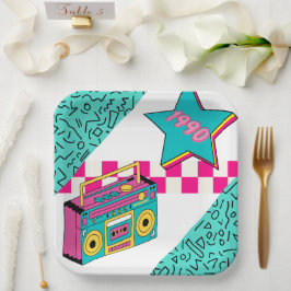 Plato De Papel Estilo de época 1990 estéreo